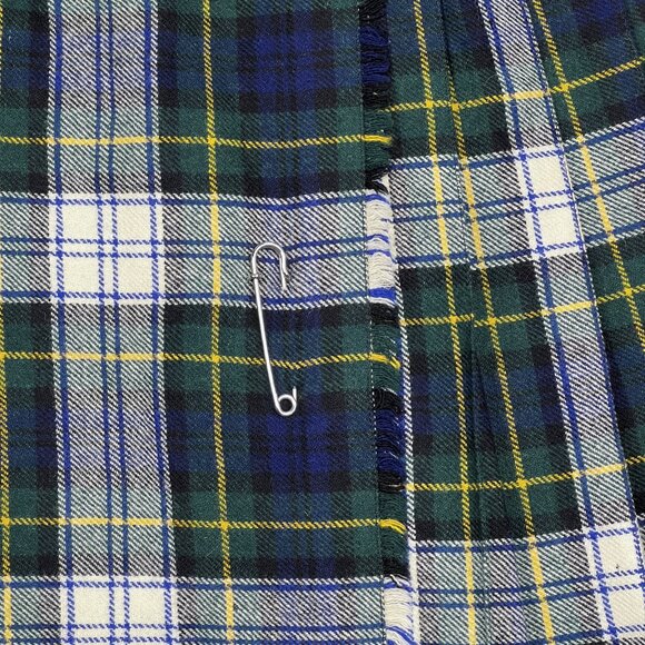 Vintage Westaway & Westaway Plaid 100% Wool Pleated Plaid Midi Skirt Size UK 12 - Picture 5 of 9